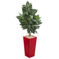 4.5' Zebra Artificial Plant in Red Planter