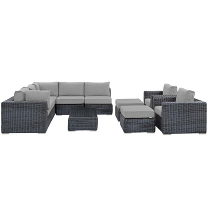 Summon 10 Piece Outdoor Patio Sunbrella¨ Sectional Set by Modway