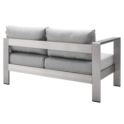 Shore Sunbrella¨ Fabric Aluminum Outdoor Patio Left-Arm Loveseat by Modway