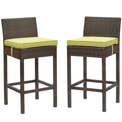 Conduit Outdoor Patio Wicker Rattan Bar Stool Set of 2 by Modway