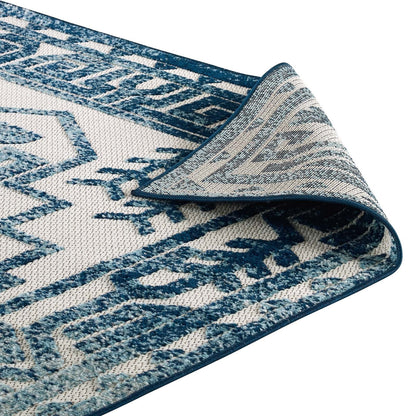 Reflect Nyssa Distressed Geometric Southwestern Aztec 5x8 Indoor/Outdoor Area Rug by Modway