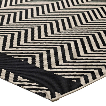 Optica Chevron With End Borders Indoor and Outdoor 5x8 Area Rug by Modway