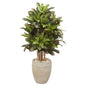 3.5' Croton Artificial Plant in Sand Colored Planter