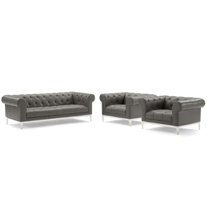 Idyll 3 Piece Tufted Upholstered Leather Set by Modway
