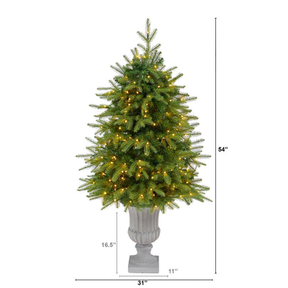 4.5' Vancouver Fir 'Natural Look' Artificial Christmas Tree w/ 250 Clear LED