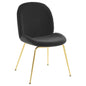 Scoop Gold Stainless Steel Leg Performance Velvet Dining Chair by Modway