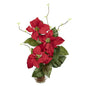 Poinsettia w/Fluted Vase Silk Flower Arrangement