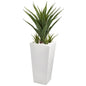 40"  Spiky Agave Artificial Plant in White Planter