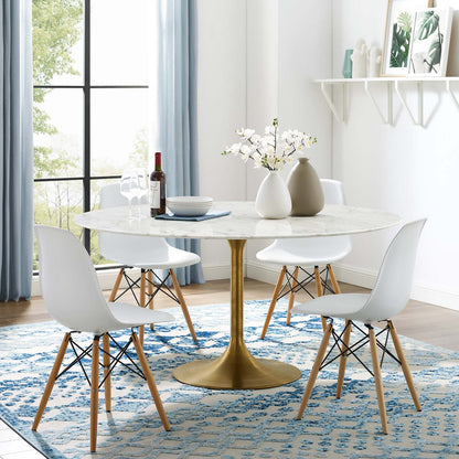 Lippa 60" Round Faux Marble Dining Table by Modway