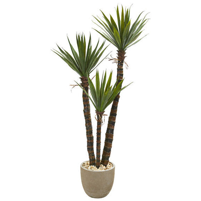 60" Yucca Artificial Tree in Sandstone Planter