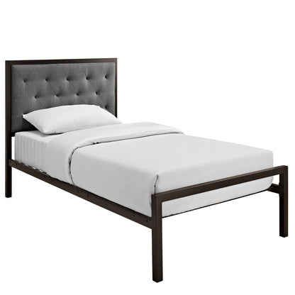Mia Fabric Twin Bed by Modway