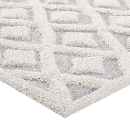 Whimsical Morsel Abstract Diamond Lattice Shag 5x8 Area Rug by Modway