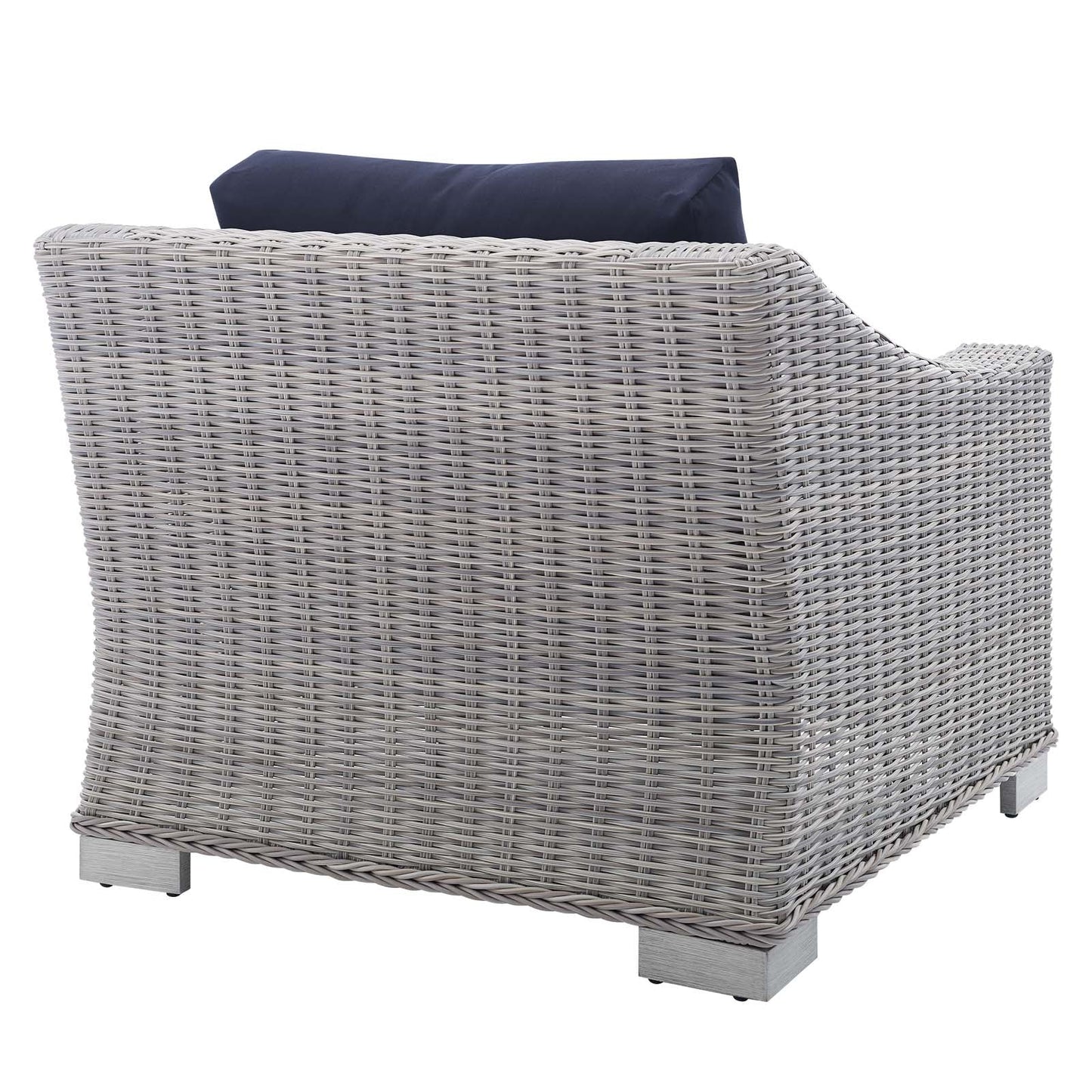 Conway 2-Piece Sunbrella¨ Outdoor Patio Wicker Rattan Armchair and Ottoman Set by Modway