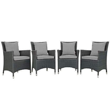Sojourn 4 Piece Outdoor Patio Sunbrella¨ Dining Set by Modway