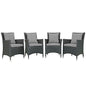 Sojourn 4 Piece Outdoor Patio Sunbrella¨ Dining Set by Modway