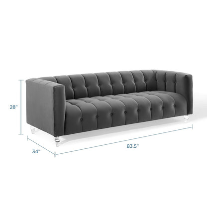 Mesmer Channel Tufted Button Performance Velvet Sofa by Modway