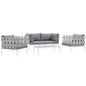 Harmony 5Piece Outdoor Patio Aluminum Sectional Sofa Set by Modway