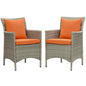 Conduit Outdoor Patio Wicker Rattan Dining Armchair Set of 2 by Modway