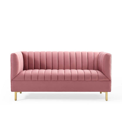 Shift Channel Tufted Performance Velvet Loveseat by Modway