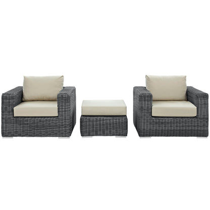 Summon 3 Piece Outdoor Patio Sunbrella¨ Sectional Set by Modway