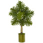4.5' Monstera Tree in Green Metal Planter