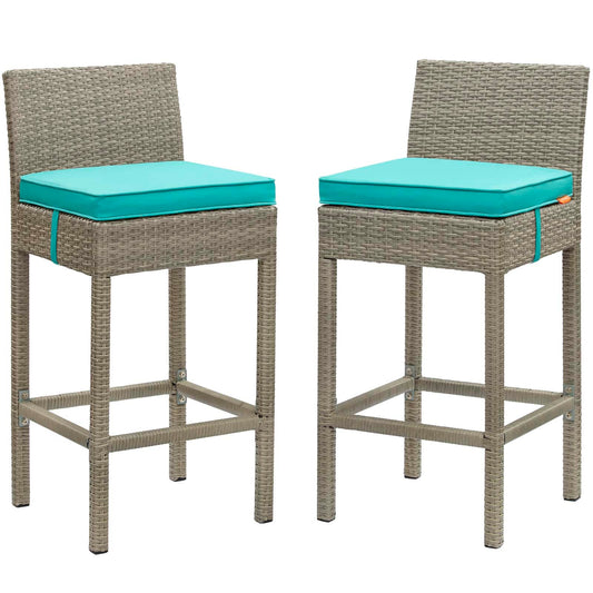 Conduit Outdoor Patio Wicker Rattan Bar Stool Set of 2 by Modway
