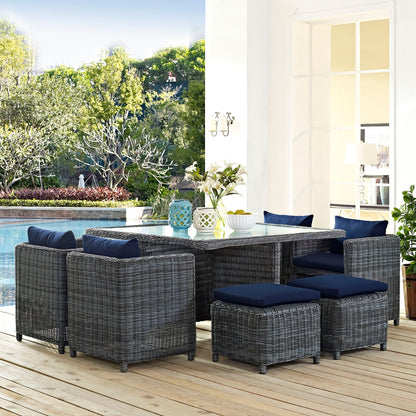 Summon 9 Piece Outdoor Patio Sunbrella¨ Dining Set by Modway