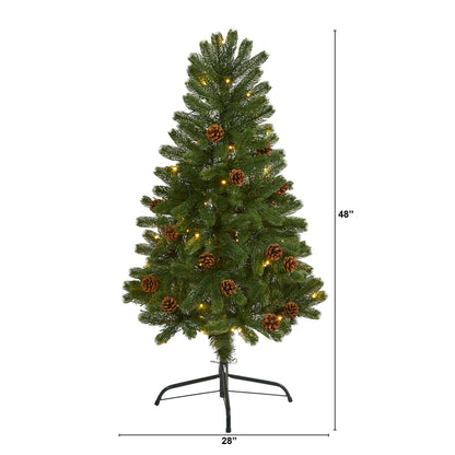 4' Rocky Mountain Spruce Artificial Christmas Tree w/ Pinecones