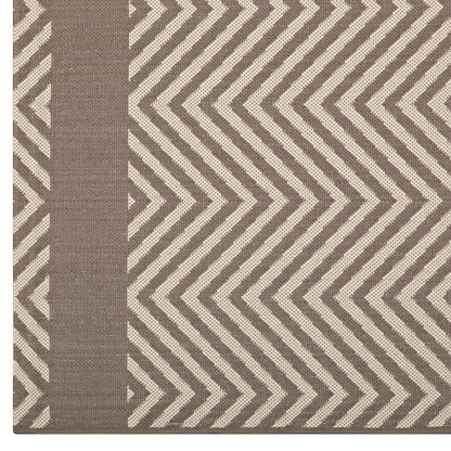 Optica Chevron With End Borders Indoor and Outdoor 8x10 Area Rug by Modway