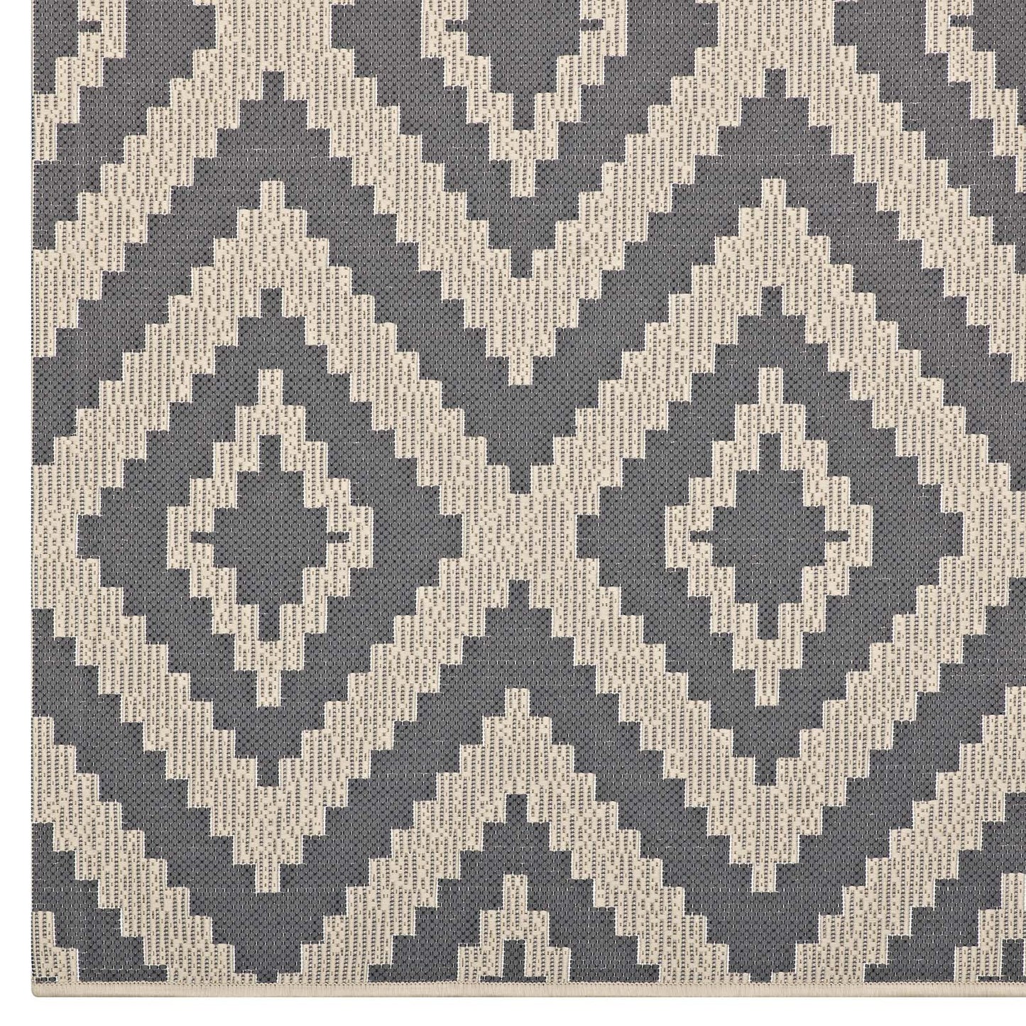 Jagged Geometric Diamond Trellis Indoor and Outdoor 8x10 Area Rug by Modway