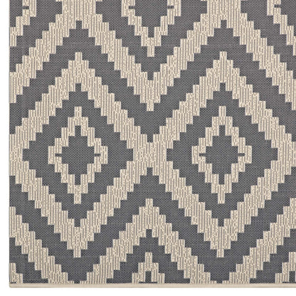 Jagged Geometric Diamond Trellis Indoor and Outdoor 8x10 Area Rug by Modway