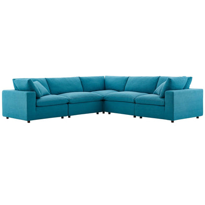 Commix 5 Piece Down Filled Overstuffed Sectional Sofa by Modway