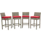 Conduit Outdoor Patio Wicker Rattan Bar Stool Set of 4 by Modway