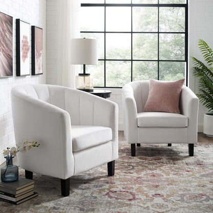 Prospect Channel Tufted Performance Velvet Armchair Set of 2 by Modway