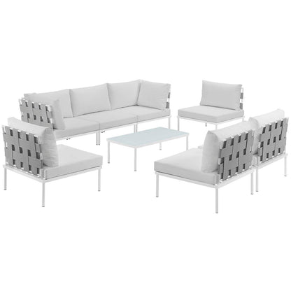 Harmony 8 Piece Outdoor Patio Aluminum Sectional Sofa Set by Modway