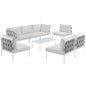 Harmony 8 Piece Outdoor Patio Aluminum Sectional Sofa Set by Modway