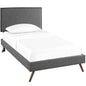 Amaris Twin Platform Bed with Round Splayed Legs