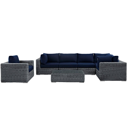 Summon 7 Piece Outdoor Patio Sunbrella¨ Sectional Set by Modway