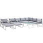 Fortuna 10 Piece Outdoor Patio Sectional Sofa Set by Modway