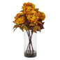 Peony Artificial Arrangement in Glass Vase