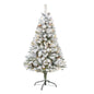 5' Flocked White River Mountain Pine Artificial Christmas Tree w/ Pinecones