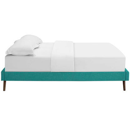 Loryn Fabric King Bed Frame with Round Splayed Legs by Modway
