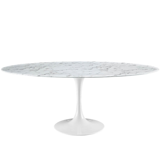 Lippa 78" Oval Faux Marble Dining Table by Modway