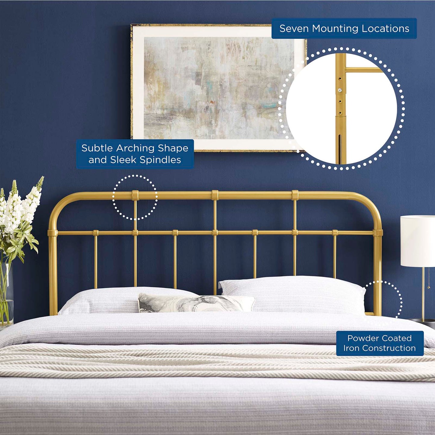 Alessia Metal Queen Headboard by Modway