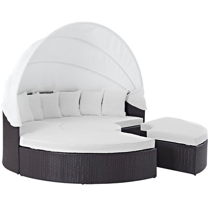 Convene Outdoor Patio Wicker Rattan Canopy Sectional Daybed by Modway