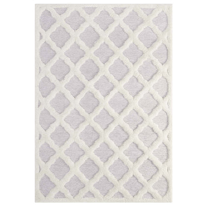 Whimsical Regale Abstract Moroccan Trellis Shag 5x8 Area Rug by Modway