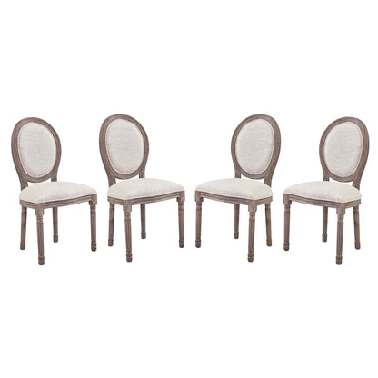Emanate Upholstered Fabric Dining Side Chair Set of 4 by Modway