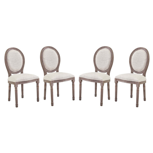 Emanate Upholstered Fabric Dining Side Chair Set of 4 by Modway