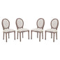 Emanate Upholstered Fabric Dining Side Chair Set of 4 by Modway