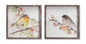 Wood Framed Watercolor Bird Plaque (Set of 2)